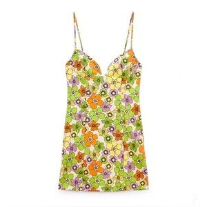 Zara Y2K Floral Mini Dress